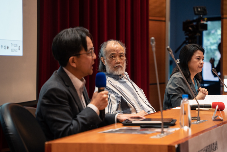 川瀨憲司及劉夏如場上對談，回應現場提問。（王崴漢攝影）
