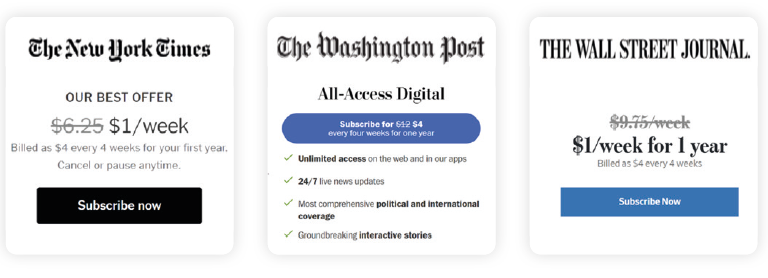 Subscription offers in the United States