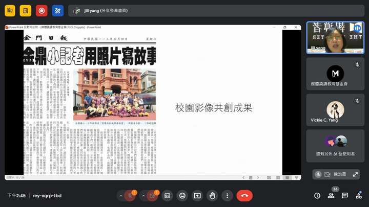 楊惠君說，孩子們以前都覺得「當記者不就是問問題而已，很簡單嘛」，當他們在街訪時被六個人拒絕，才知道當記者是很難的。（特約記者陳洧農擷圖）