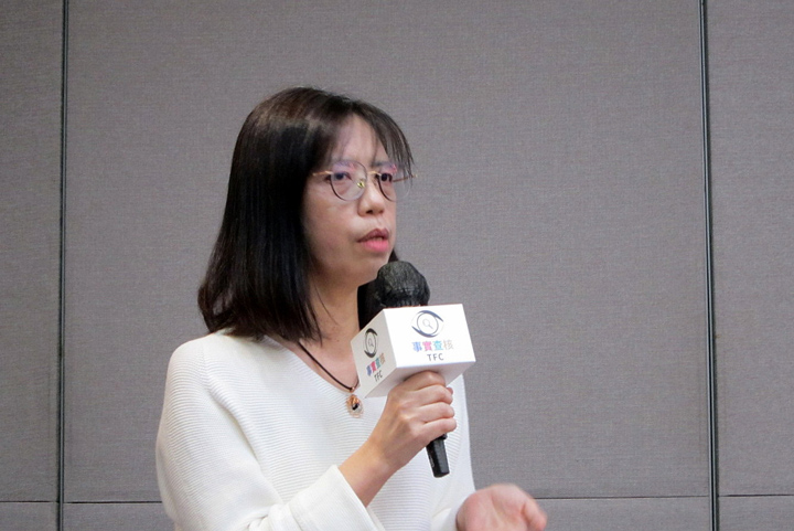 陳靜雲表示，Forbidden Stories的標語「Killing the journalist won’t kill the story.」是Victoria之死的最佳註解。（特約記者陳洧農攝）