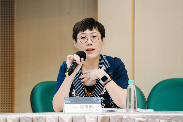 李明俐分享中央廣播電台取得無國界記者JTI認證的經驗。（王崴漢攝）