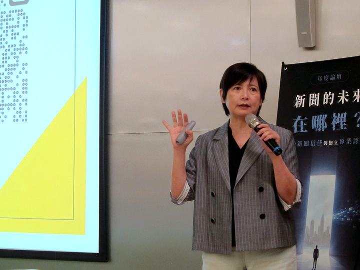 詹怡宜各家媒體有各自的編採政策，協調共識實屬不易。（特約記者陳洧農攝）
