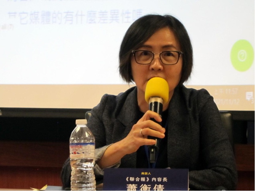 蕭衡倩 蕭衡倩表示,除了流量之外,一個媒體是否能追求對社會的服務,奠基在負責人的態度上。陳洧農攝