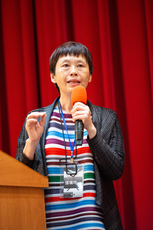 蕭同茲先生文化基金會董事張瑞玲。（賴晁翔攝／台大新聞所提供）