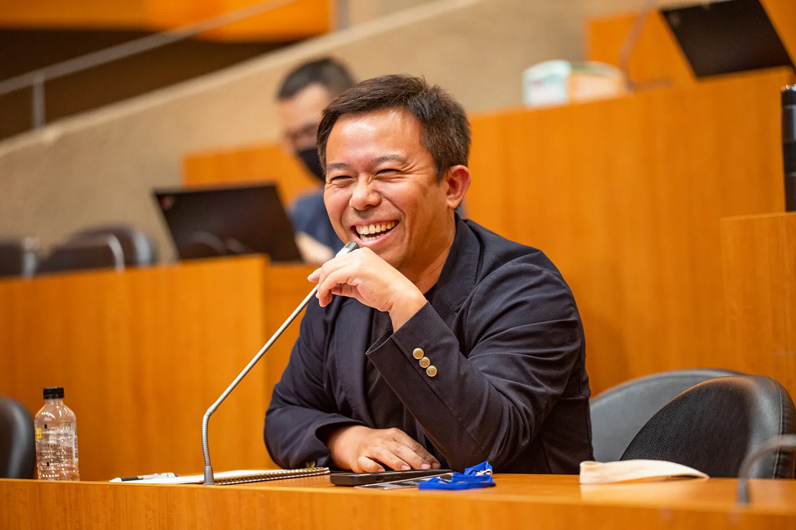 三立電視《消失的國界》資深記者彭光偉。（賴晁翔攝／台大新聞所提供）