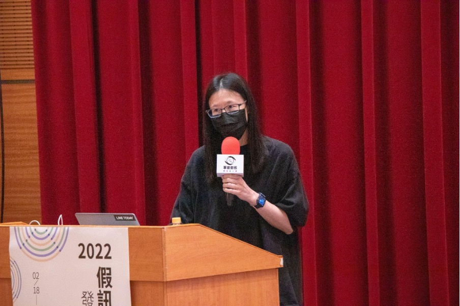 彭瀞儀 LINE TODAY資深總監彭瀞儀表示,LINE與民間訊息查核組織合作,推動的「LINE訊息查證」服務,已成為台灣最大的訊息查證平台。(郭宇璇攝)