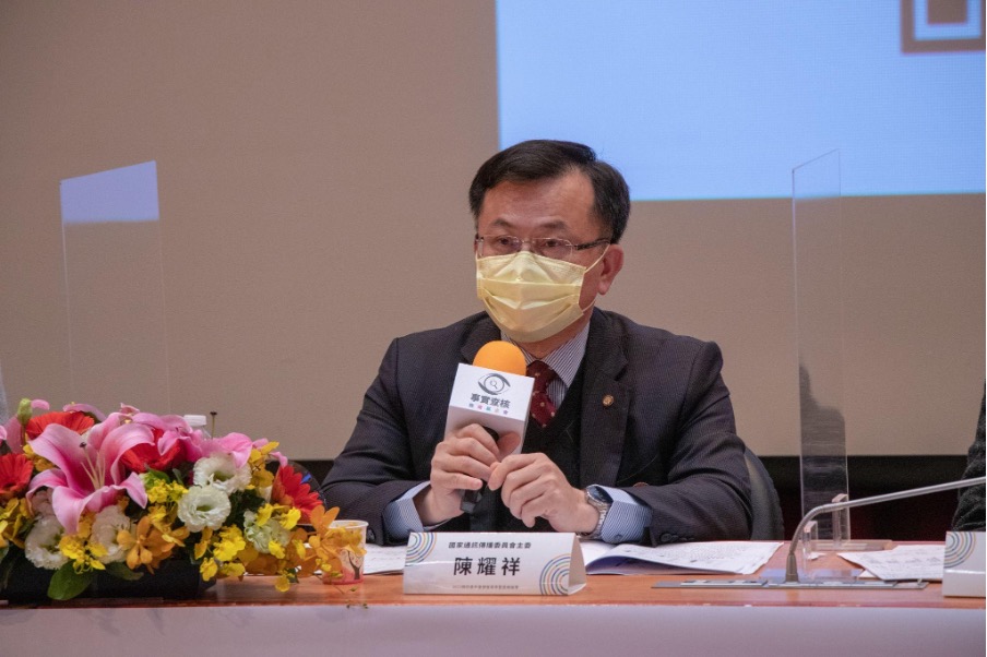 陳耀祥 國家通訊傳播委員會主委陳耀祥表示,在以法律強制規範之前,希望以業者個別自律為優先目標。(郭宇璇攝)