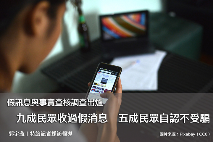 假訊息與事實查核調查出爐｜九成民眾收過假消息　五成民眾自認不受騙